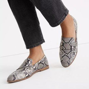 Madewell The Alex Loafer in Snake Embossed Leather Size 7.5